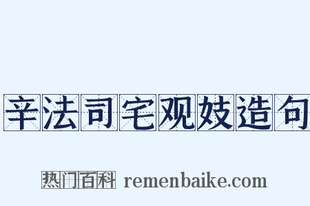 辛法司宅观妓造句是什么意思的图片